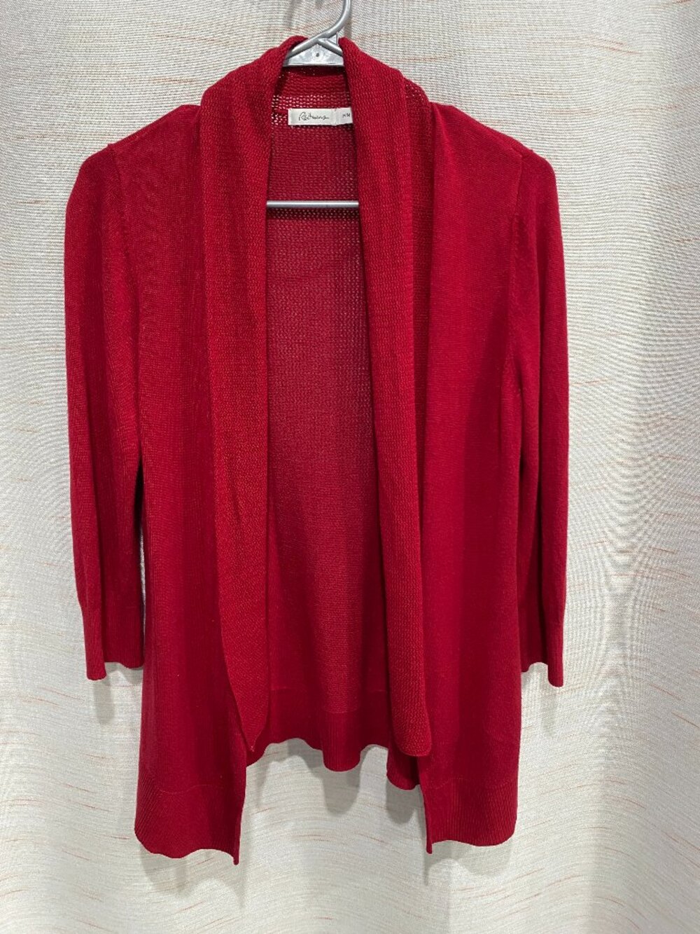 Reitmans Open Cardigan Knit Mesh Red Medium Womens (313)